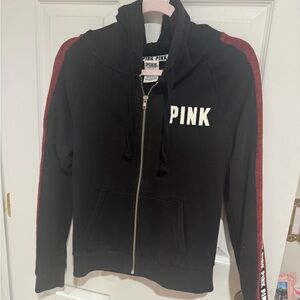 Victoria’s Secret, pink, red and black full zip sweater hoodie